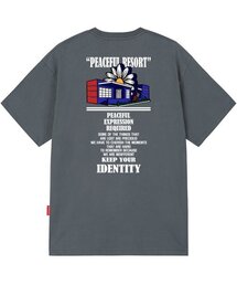 PEACEFUL RESORT GRAPHIC Tシャツ - グレー