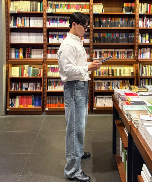 DECET（デケト）の「[リネンライク]Linen Like Mid Rise Wide Jeans DCPT039MidBlueB（デニムパンツ・メンズ・その他・26/28/30/32/34）」の13枚目の写真
