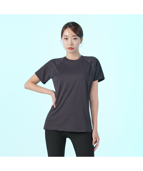 SKULLPIG(スカルピグ)の「SWT25048-02 エアメッシュTシャツチャコール(Tシャツ/カットソー・レディース・チャコール・MEDIUM/LARGE/2XL/SMALL/X-LARGE)」の1枚目の写真