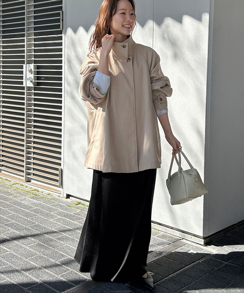 スローブイエナ　SLOBE IENA グロッシーサテンフレアスカート　ブラック スローブ イエナ SLOBE IENA 《ブラックのみWEB限定/追加2予約