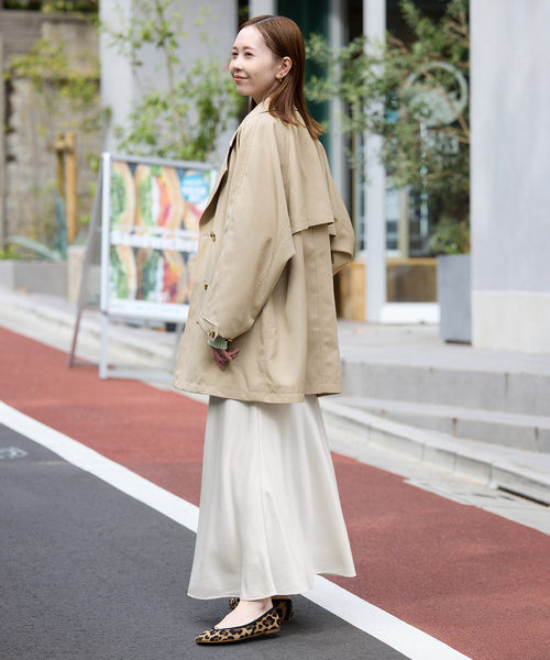 ブラックのみWEB限定/追加2》グロッシーサテンフレアスカート