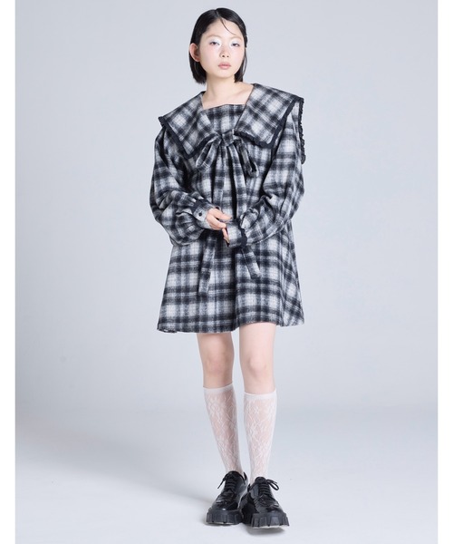 Little sunny bite(リトルサニーバイト)の「/Little Sunny Bite/check dress(ドレス・レディース・ピンク/ブラック・MEDIUM/SMALL)」の3枚目の写真