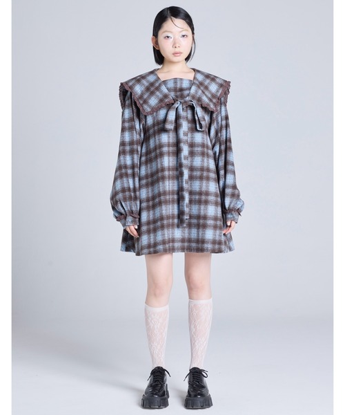 Little sunny bite(リトルサニーバイト)の「/Little Sunny Bite/check dress(ドレス・レディース・ピンク/ブラック・MEDIUM/SMALL)」の11枚目の写真