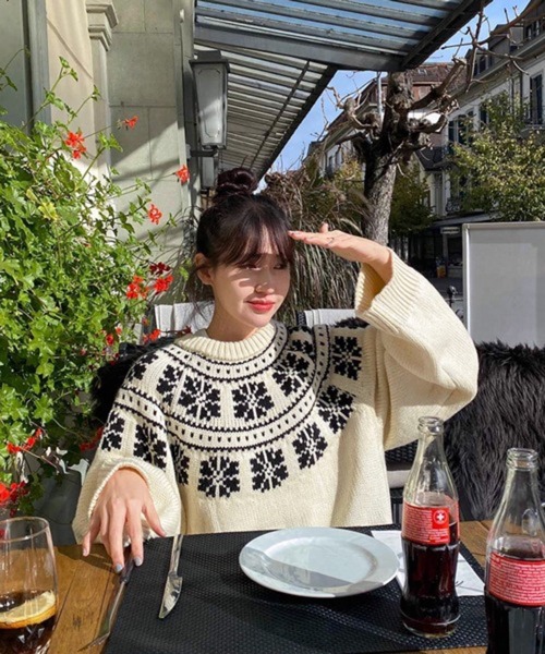 NOWLE(ノウル)の「【NOWLE】ウィンター レトロ ノルディック柄 プルオーバー ニット(ニット/セーター・メンズ・ネイビー/オフホワイト・X-LARGE/LARGE/MEDIUM)」の21枚目の写真