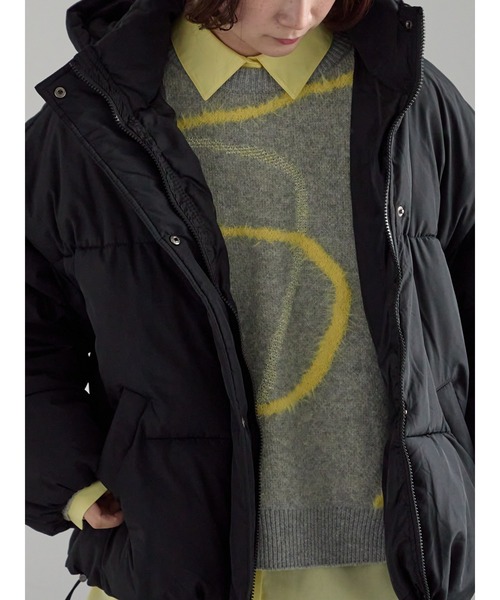 Samansa Mos2（サマンサ モスモス）の「【ZOZO限定】裾ラウンドフェイクダウン（ブルゾン・レディース・ブラック/キナリ・F）」の5枚目の写真