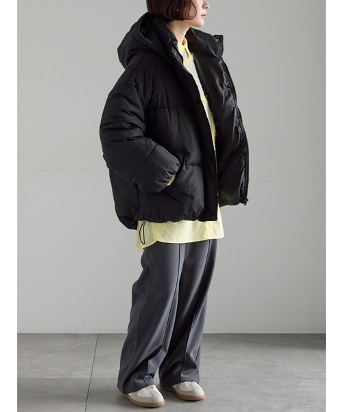 Samansa Mos2（サマンサ モスモス）の「【ZOZO限定】裾ラウンドフェイクダウン（ブルゾン・レディース・ブラック/キナリ・F）」の7枚目の写真