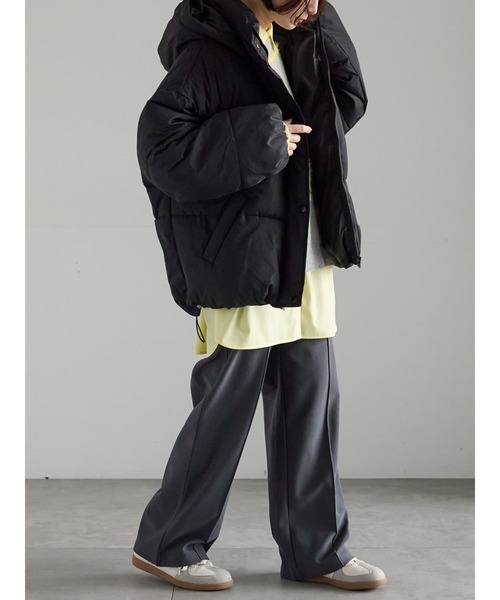 Samansa Mos2（サマンサ モスモス）の「【ZOZO限定】裾ラウンドフェイクダウン（ブルゾン・レディース・ブラック/キナリ・F）」の9枚目の写真