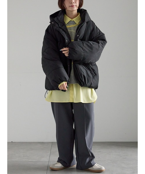 Samansa Mos2（サマンサ モスモス）の「【ZOZO限定】裾ラウンドフェイクダウン（ブルゾン・レディース・ブラック/キナリ・F）」の10枚目の写真