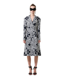 Black Clover Pattern Single-Breasted Long Jacket