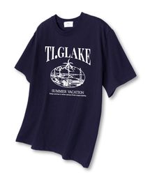 オープンカー バケーション オーバーサイズ 半袖Tシャツ ネイビー