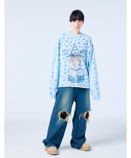 Little sunny bite（リトルサニーバイト）の「【Little sunny bite】stranger things x little sunny bite will long tee（Tシャツ/カットソー・レディース・ホワイト/ピンク/ブルー・SMALL/MEDIUM）」の3枚目の写真