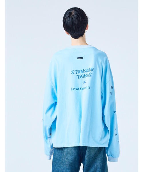 Little sunny bite（リトルサニーバイト）の「【Little sunny bite】stranger things x little sunny bite will long tee（Tシャツ/カットソー・レディース・ホワイト/ピンク/ブルー・SMALL/MEDIUM）」の19枚目の写真