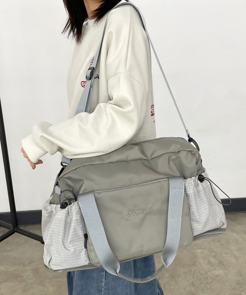 CRB(シーアールビー)の「配色トラベルトートバッグ(スーツケース/キャリーバッグ・レディース・グレー/ブラック/カーキ/ベージュ/パープル・F)」の6枚目の写真