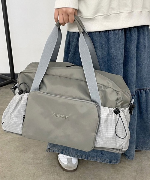 CRB(シーアールビー)の「配色トラベルトートバッグ(スーツケース/キャリーバッグ・レディース・グレー/ブラック/カーキ/ベージュ/パープル・F)」の8枚目の写真