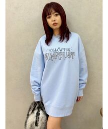 EVRIS | 【裏起毛】STARDUSTラインストーンBIGスウェットトップス(スウェット)