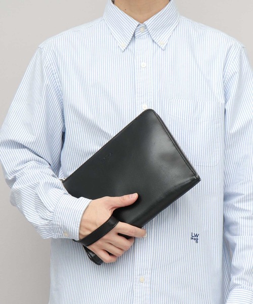 REGiSTA（レジスタ）の「スプリットレザー（牛床革） L字ファスナー クラッチバッグ セカンドバッグ 冠婚葬祭バッグ（クラッチバッグ・メンズ・ブラック・FREE）」の3枚目の写真