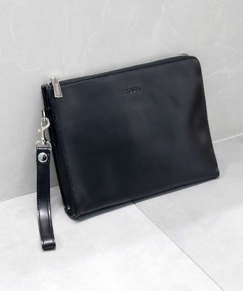 REGiSTA（レジスタ）の「スプリットレザー（牛床革） L字ファスナー クラッチバッグ セカンドバッグ 冠婚葬祭バッグ（クラッチバッグ・メンズ・ブラック・FREE）」の15枚目の写真