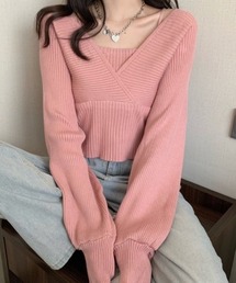 【26年春新作】レイヤードカシュクールニット