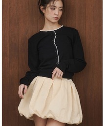 moi tytto（モイテュット）の「ノーカラーレースカーディガン（カーディガン/ボレロ）」