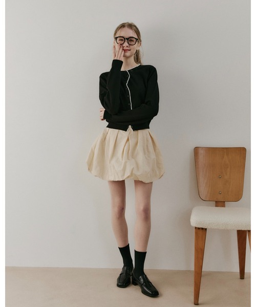 moi tytto（モイテュット）の「ノーカラーレースカーディガン（カーディガン/ボレロ・レディース・レッド/グレー/ブラウン/ブラック/アイボリー・FREE）」の19枚目の写真