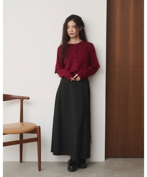 moi tytto（モイテュット）の「ノーカラーレースカーディガン（カーディガン/ボレロ・レディース・レッド/グレー/ブラウン/ブラック/アイボリー・FREE）」の9枚目の写真