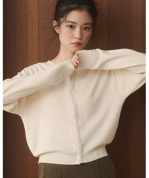 moi tytto（モイテュット）の「ノーカラーレースカーディガン（カーディガン/ボレロ・レディース・レッド/グレー/ブラウン/ブラック/アイボリー・FREE）」の18枚目の写真