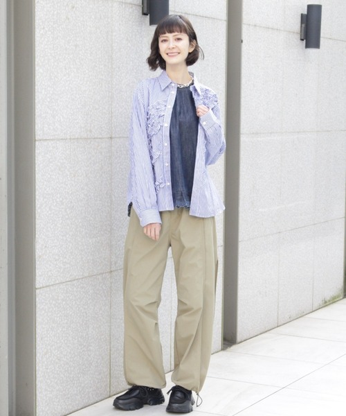 H.A.K（ハク）の「ストレッチウェザーボリュームパンツ（その他パンツ・レディース・ブラック/ベージュ・1/2）」の5枚目の写真