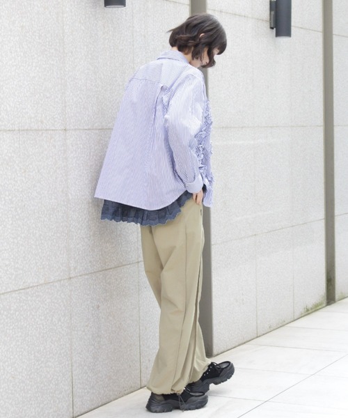 H.A.K（ハク）の「ストレッチウェザーボリュームパンツ（その他パンツ・レディース・ブラック/ベージュ・1/2）」の7枚目の写真