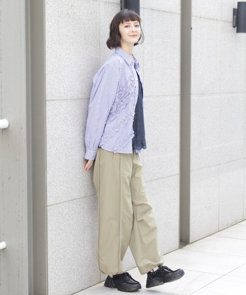 H.A.K（ハク）の「ストレッチウェザーボリュームパンツ（その他パンツ・レディース・ブラック/ベージュ・1/2）」の6枚目の写真