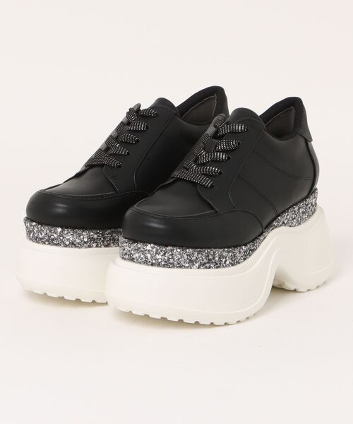 byあしながおじさん(バイアシナガオジサン)の「poyo|厚底スニーカー PY003(スニーカー・レディース・ブラック/ホワイト/ピンク・24cm/23.5cm/23cm/22.5cm/25cm/24.5cm)」の5枚目の写真