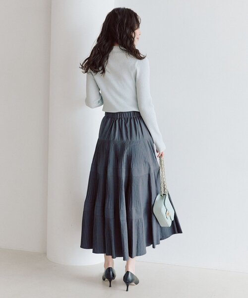 La boutique BonBon（ラブティックボンボン）の「ラメリブポロ衿カーディガン（カーディガン/ボレロ・レディース・ピンク/イエロー/サックスブルー・FREE）」の9枚目の写真