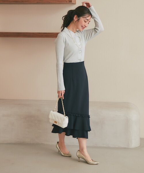 La boutique BonBon（ラブティックボンボン）の「ラメリブポロ衿カーディガン（カーディガン/ボレロ・レディース・ピンク/イエロー/サックスブルー・FREE）」の19枚目の写真