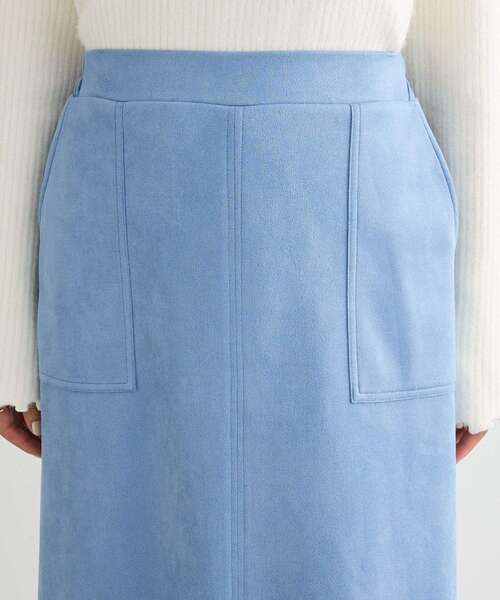 Green Parks(グリーンパークス)の「なめらかタッチスウェード調Iラインスカート(スカート・レディース・ブラック/ラベンダー/アイボリー/ブルー・FREE)」の8枚目の写真