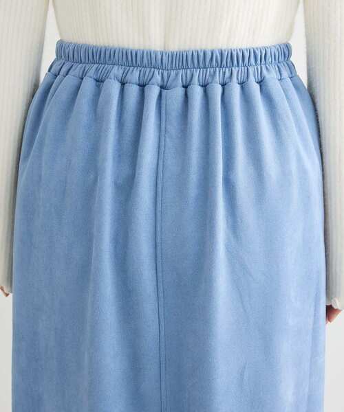 Green Parks(グリーンパークス)の「なめらかタッチスウェード調Iラインスカート(スカート・レディース・ブラック/ラベンダー/アイボリー/ブルー・FREE)」の10枚目の写真