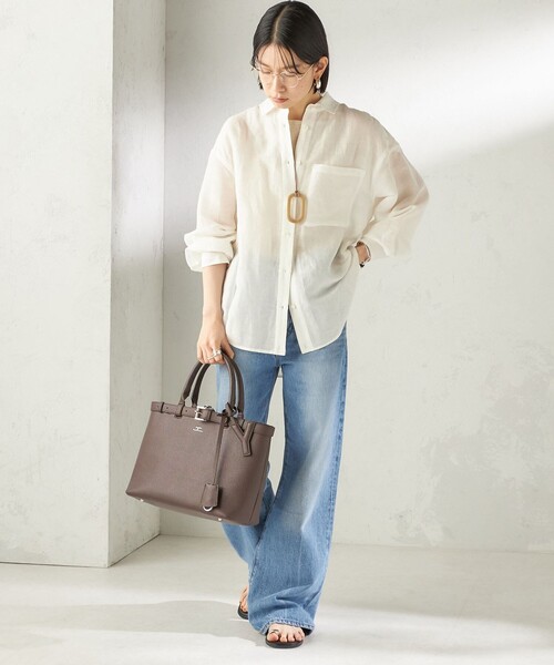 SHIPS(シップス)の「【WEB限定】George Cinq:BELTED TOTO BAG(M)(トートバッグ・レディース・ブラウン/ブラック・ONE SIZE)」の5枚目の写真