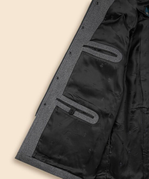 BROOKS BROTHERS(ブルックスブラザーズ)の「ウール/カシミヤ ラグランスリーブ ウォーキングコート(ステンカラーコート・メンズ・グレー・MEDIUM/SMALL/LARGE)」の5枚目の写真