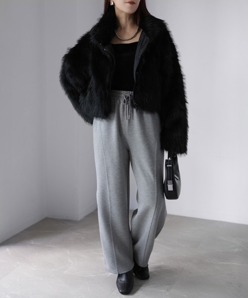 Riberry（リベリー）の「ショート丈ダブルジップフェイクファーブルゾン（ブルゾン・レディース・ブラック/ベージュ系/ベージュ・FREE）」の22枚目の写真