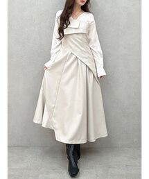 MERCURYDUO | 異素材ドッキングラップワンピース(ワンピース)