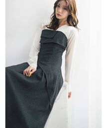 MERCURYDUO | 異素材ドッキングラップワンピース(ワンピース)