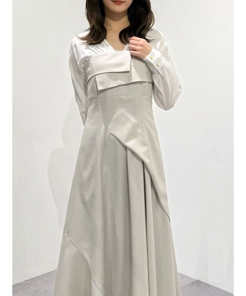 MERCURYDUO（マーキュリーデュオ）の「異素材ドッキングラップワンピース（ワンピース・レディース・ブラック/ベージュ・SMALL/MEDIUM）」の21枚目の写真