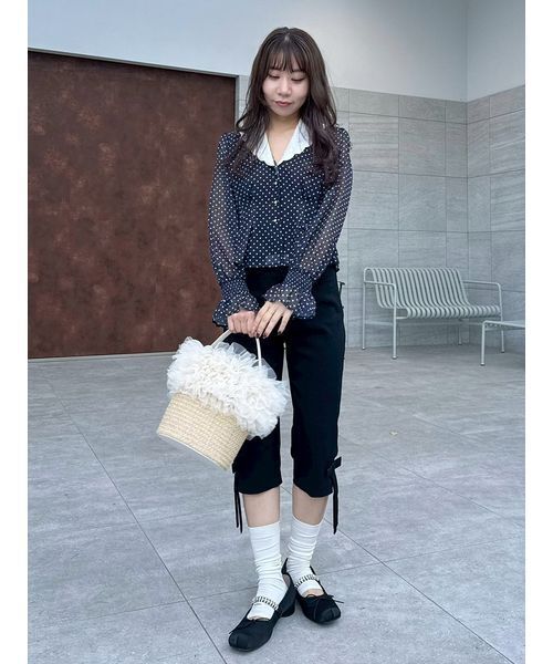 LILY BROWN(リリーブラウン)の「クラシックプリントカラーブラウス(シャツ/ブラウス・レディース・ライトベージュ/サックスブルー/ネイビー・F)」の22枚目の写真