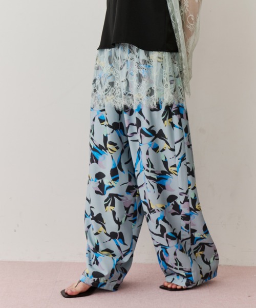 LA BELLE ETUDE（ラベルエチュード）の「オリジナルニュアンス柄リラックスパンツ（その他パンツ・レディース・ブラック/ライトグリーン・0/1）」の15枚目の写真