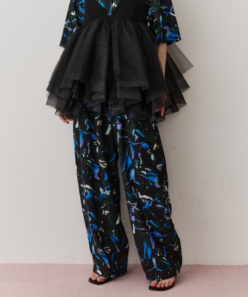 LA BELLE ETUDE（ラベルエチュード）の「オリジナルニュアンス柄リラックスパンツ（その他パンツ・レディース・ブラック/ライトグリーン・0/1）」の18枚目の写真