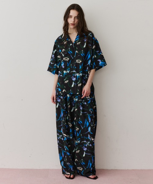 LA BELLE ETUDE（ラベルエチュード）の「オリジナルニュアンス柄リラックスパンツ（その他パンツ・レディース・ブラック/ライトグリーン・0/1）」の4枚目の写真