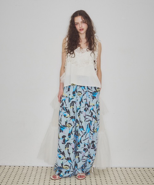 LA BELLE ETUDE（ラベルエチュード）の「オリジナルニュアンス柄リラックスパンツ（その他パンツ・レディース・ブラック/ライトグリーン・0/1）」の21枚目の写真