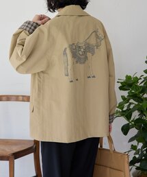 ear PAPILLONNER（イアパピヨネ）の「《撥水/2way》sampo×earコラボリバーシブルハーフコート（その他アウター）」