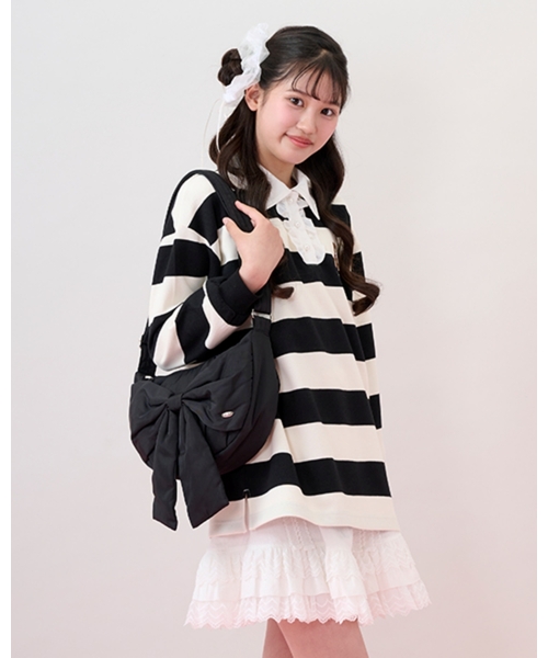 mezzo piano Junior(メゾピアノジュニア)の「ふんわりリボンの三日月ショルダーバッグ(バックパック/リュック・キッズ・ピンク/ホワイト/ブラック・F)」の17枚目の写真