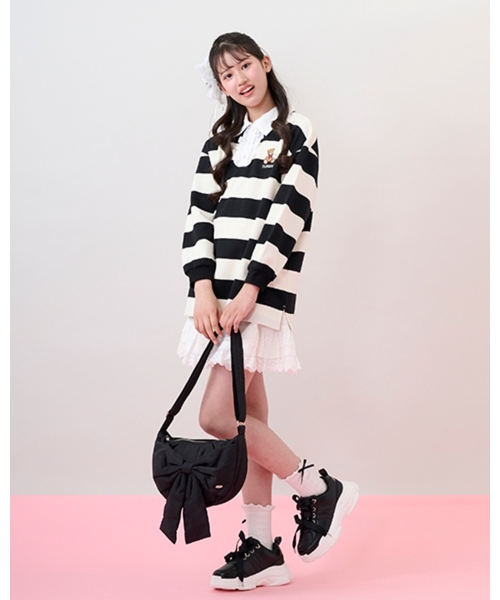 mezzo piano Junior(メゾピアノジュニア)の「ふんわりリボンの三日月ショルダーバッグ(バックパック/リュック・キッズ・ピンク/ホワイト/ブラック・F)」の18枚目の写真