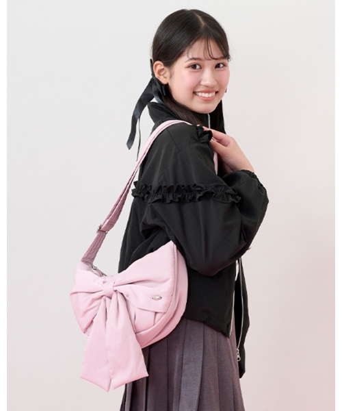 mezzo piano Junior(メゾピアノジュニア)の「ふんわりリボンの三日月ショルダーバッグ(バックパック/リュック・キッズ・ピンク/ホワイト/ブラック・F)」の20枚目の写真