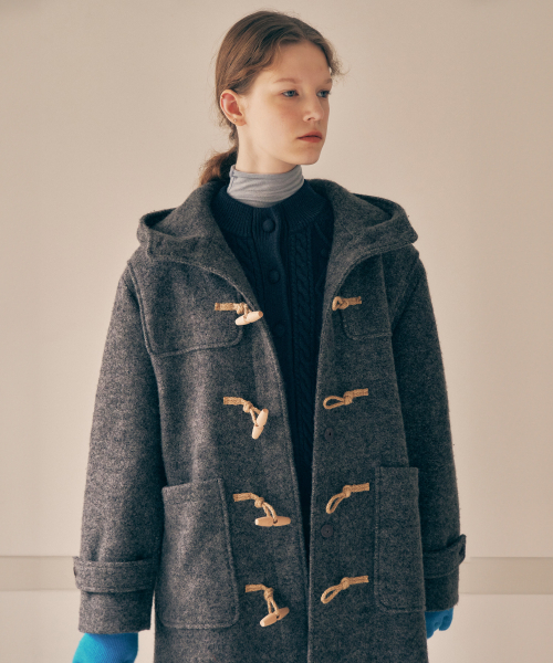 ROLAROLA(ロラロラ)の「HOOD DUFFLE LONG COAT GRAY(チェスターコート・レディース・グレー・FREE)」の1枚目の写真